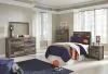 Benchcraft® B200/53/B100-21 Derekson - Twin Panel Headboard with Bolt on Bed Frame - Multi Gray