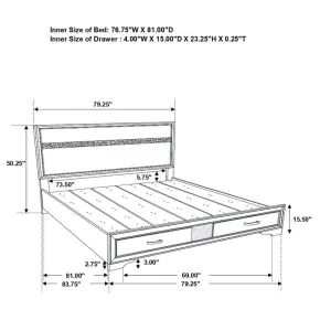 CoasterEveryday 206361KE Miranda - Wood Eastern King Storage Panel Bed - Black
