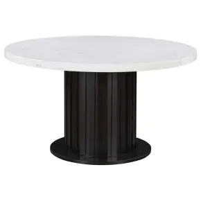 CoasterEssence 115490 Sherry - Round Marble Top Dining Table - Rustic Espresso