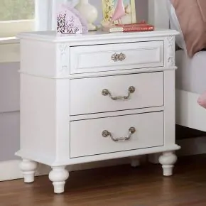 Furniture of America CM7174N Belva - Nightstand With USB Outlet - White