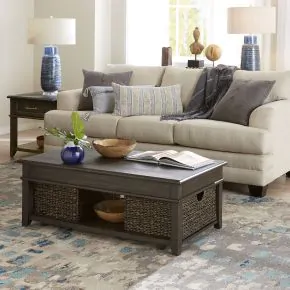 Liberty Furniture 792-OT-3PCS Mill Creek - 3 Piece Living Room Set (Lift Top Cocktail & 2 Drawer End Tables) - Peppercorn