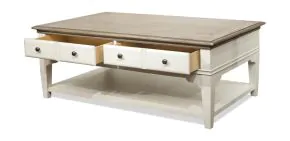 Riverside Furniture 59501 Myra - Leg Coffee Table - Natural / Paperwhite