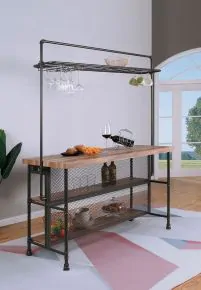 Furniture of America CM-AC399 Pariaman - Bar Table - Sand Black / Natural