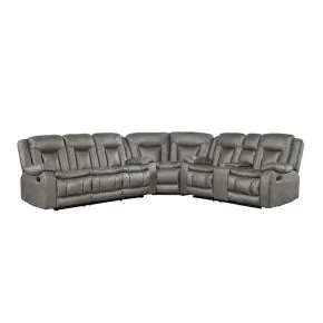 New Classic 20-2505G-3NPW New Classic 20-2505G-3NPW Morello - 3 Piece Manual Sofa/Loveseat/Wedge - Gray