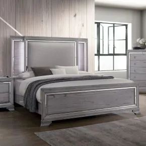 Furniture of America CM7579EK-BED Alanis - Eastern King Bed - Light Gray