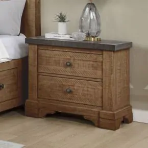 New Classic B403B-040 Augusta - Two Drawer Nightstand With USB Port - Rustic Brown