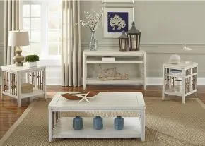 Liberty Furniture 469-OT-3PCS Dockside - 3 Piece Table Set (1 Cocktail 2 End Tables) - White