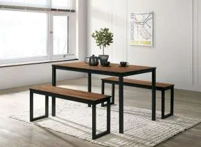 Furniture of America CM3202BR-T-3PK Tripoli - 3 Piece Dining Set - Walnut / Black