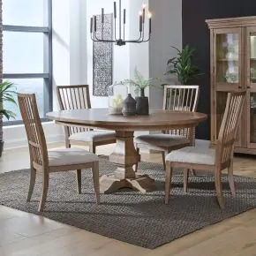 Liberty Furniture 928-DR-5PDS Haven Hills - 5 Piece Pedestal Table Set - Camel Beige