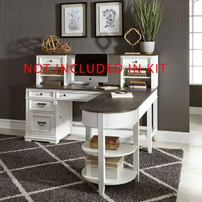 Liberty Furniture 417-HOJ-OLSD Allyson Park - Optional L Shaped Desk Set - Wirebrushed White / Charcoal