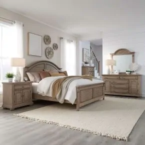 Liberty Furniture 607N-BR-QPBDMCN Liberty Furniture 607N-BR-QPBDMCN Summer House - 5 Piece Bedroom Set (Queen Panel Bed, Dresser & Mirror, Chest, Night Stand) - Sand Dune