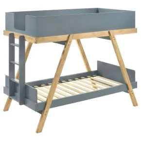 Coaster Fine Furniture 460572T Frankie - Wood Twin Over Twin Bunk Bed - Blue And Natural