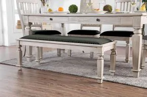 Furniture of America CM3089BN Georgia - Bench - Antique White / Gray