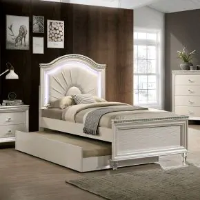 Furniture of America CM7901T-BED Allie - Twin Bed - Pearl White