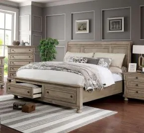 Furniture of America CM7568EK-BED Wells - Eastern King Bed - Gray
