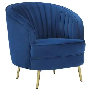 CoasterEssence 506863 Sophia - Upholstered Channel Tufted Barrel Accent Chair - Blue