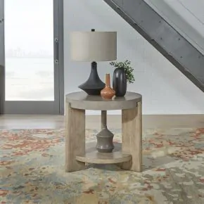 Liberty Furniture 674-OT1020 Liberty Furniture 674-OT1020 Affinity - Round End Table - Dusty Taupe / Concrete Tops
