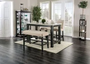 Furniture of America CM3736PT Brule - Counter Height Table - White / Antique Black