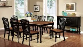 Furniture of America CM3431T Mayville - Dining Table With X Leaf - Black / Antique Oak