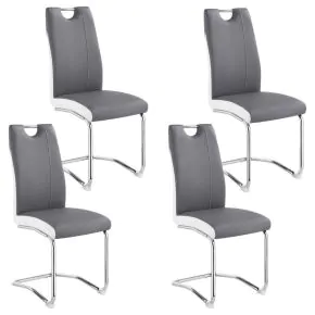 CoasterEssence 193812 Brooklyn - Upholstered Dining Side Chair (Set of 4) - Gray