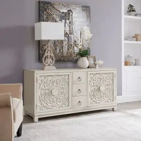 Liberty Furniture 2057W-AC6029 Sundance - 2 Door 3 Drawer Wood Accent Cabinet - Antique Linen