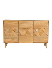 CoasterEssence 953460 Alyssum - 3-Door Mango Wood Accent Cabinet - Natural