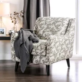 Furniture of America SM8564-CH-FL Dorset - Floral Chair - Ivory