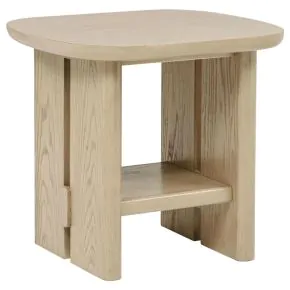 Coaster Fine Furniture 706587 Kailani - Coastal Square End Side Table With Shelf - Beige Oak