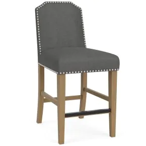 Riverside Furniture 92617 Riverside Furniture 92617 Mix-N-Match Chairs - Clipped Top Upholstered Stool (Set of 2) - Dark Gray