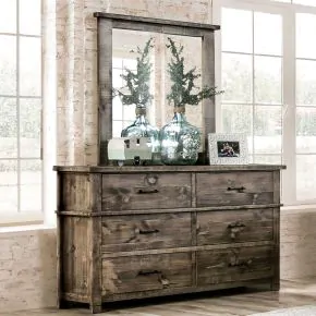 Furniture of America EM7071BR-D Woodburn - Dresser - Ash Brown