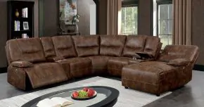Furniture of America CM6229BR-SECT Chantelle - Power Sectional - Brown