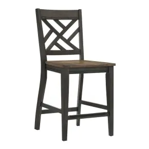 Intercon HP-BS-385W-BBP-K24 Harper - Lattice Stool - Brushed Brown / Pecan