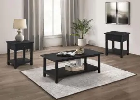 Coaster Fine Furniture 710568-S3 Payne - 3 Piece Coffee And 1-Drawer End Table Set - Java