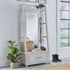 Liberty Furniture 406W-OT-2PCS Liberty Furniture 406W-OT-2PCS Modern Farmhouse - 2 Piece Hall Tree Set - White