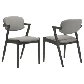 CoasterEssence 115112 Stevie - Padded Wood Dining Arm Chair (Set of 2) - Black