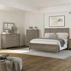 Liberty Furniture 508-BR-QPBDMC Liberty Furniture 508-BR-QPBDMC Rochelle Park - 4 Piece Bedroom Set (Queen Panel Bed, Dresser & Mirror, Chest) - Smokey Taupe
