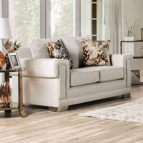 Furniture of America SM6437-LV Emely - Loveseat - Light Gray / Gold