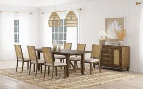 Coaster Fine Furniture 108311-S7 Matisse - 7 Piece Rectangular Dining Table Set - Dark Brown