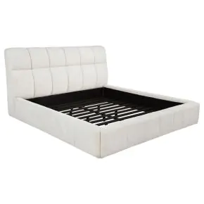 Coaster Fine Furniture 315917CRMKE Nollet - 48" Upholstered Eastern King Platform Bed - Cream