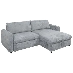 New Classic 27-U1812G-2NP Finn - 2 Piece Sectional (LAF Sofa/Chaise) - Gray