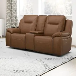 Liberty Furniture 7018BU-23P Callihan - Loveseat With Console P3 & ZW - York Butternut