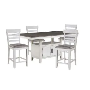 New Classic 40-7522-C4C Richland - Counter Table With 4 Chairs - White