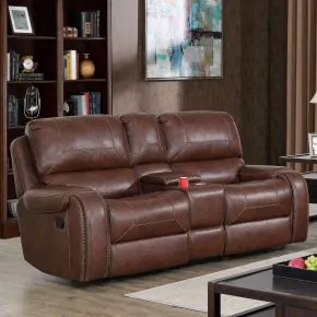 Furniture of America CM6950BR-LV Walter - Loveseat - Brown