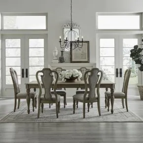 Liberty Furniture 244N-DR-O7RLS Liberty Furniture 244N-DR-O7RLS Magnolia Manor - 7 Piece Rectangular Table Set (Splat Back Upholstered Chairs) - Weathered Bisque