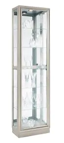 Pulaski Furniture 21455 PFC Curios - Side Entry 5 Shelf Curio Cabinet - Platinum Silver