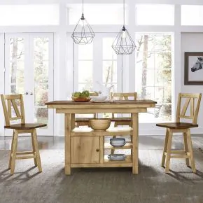 Liberty Furniture 62BR-CD-5GTS Lindsey Farm - 5 Piece Gathering Table Set - Natural & Brown