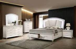 Furniture of America CM7899Q-BED Maddie - Queen Bed - Pearl White / White