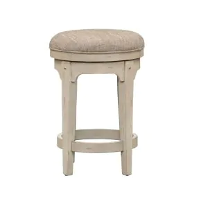 Liberty Furniture 498-OT9003 Morgan Creek - Console Swivel Stool - Antique White / Wirebrushed Tobacco Accents