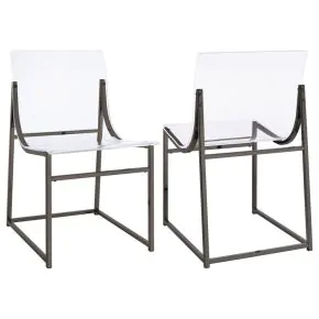 Coaster Fine Furniture 121142 Adino - Acrylic Dining Side Chair (Set of 2) - Black Nickel