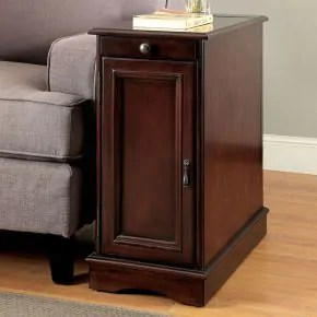 Furniture of America CM-AC171CH Lilith - Side Table With USB - Cherry